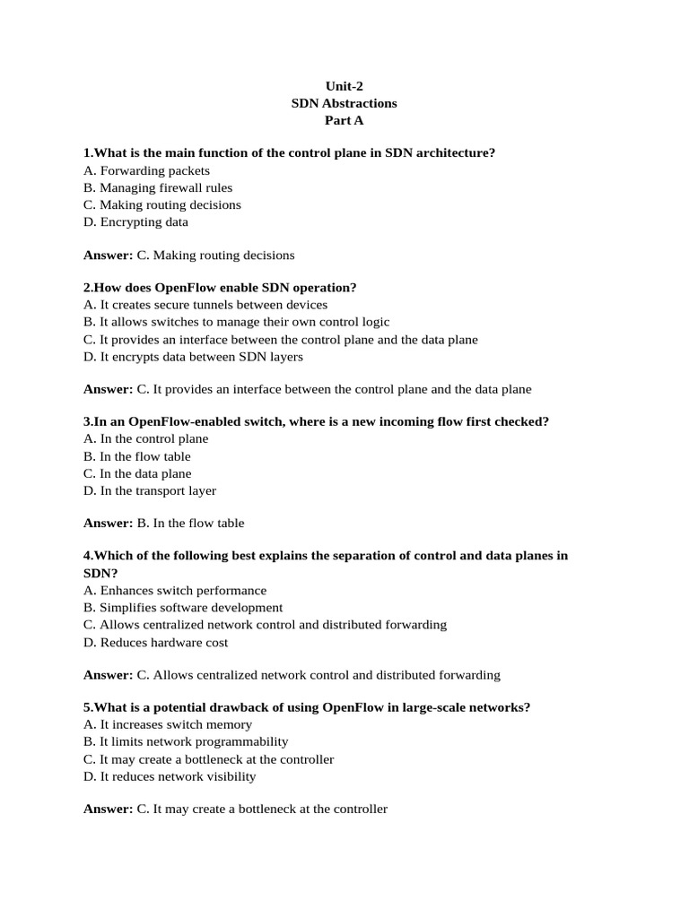 unit 2 QB | PDF | Computer Network | Network Switch