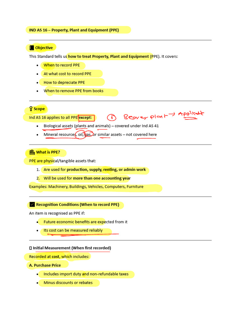 IND AS 16 | PDF | Depreciation | Fixed Asset