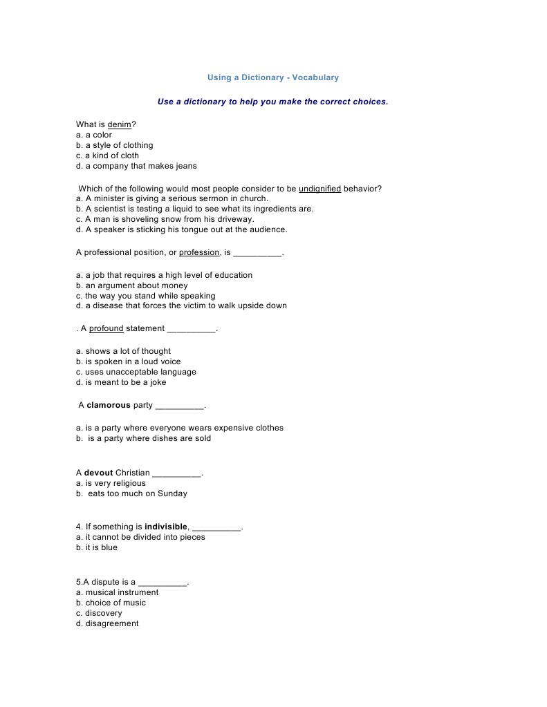 Using A Dictionary | PDF