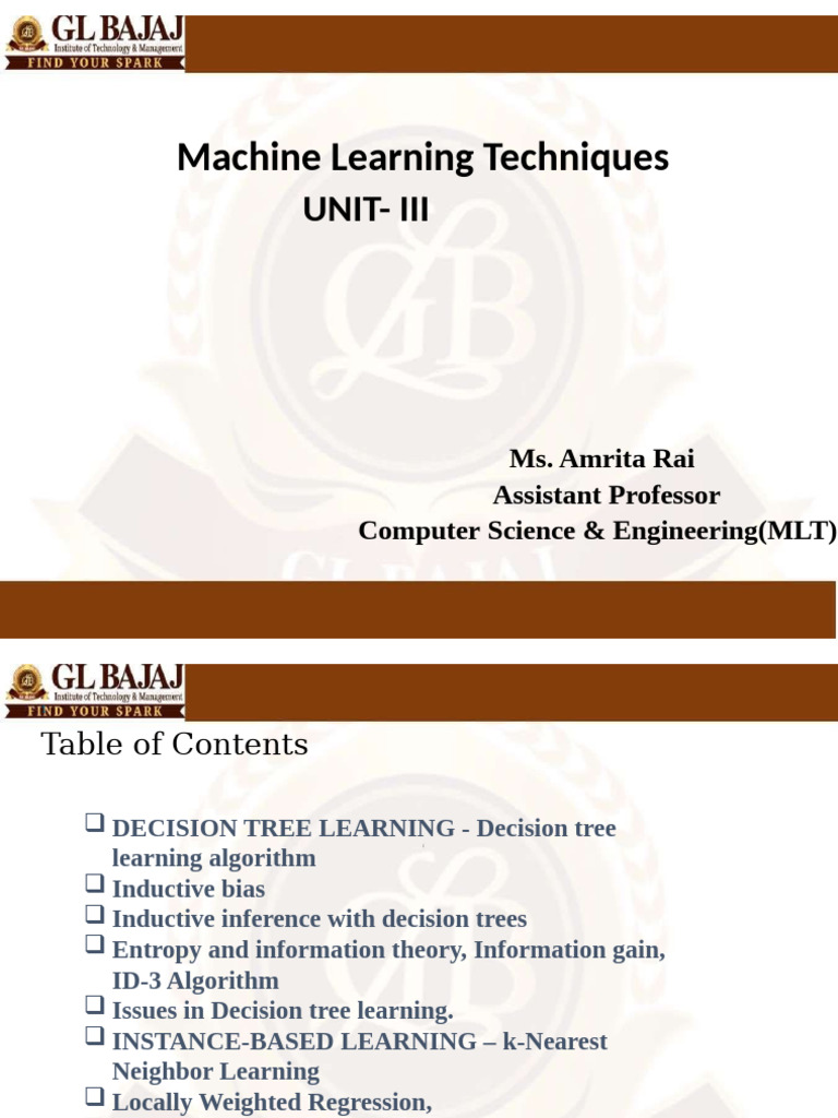 Machine Learning Techniques Overview | PDF