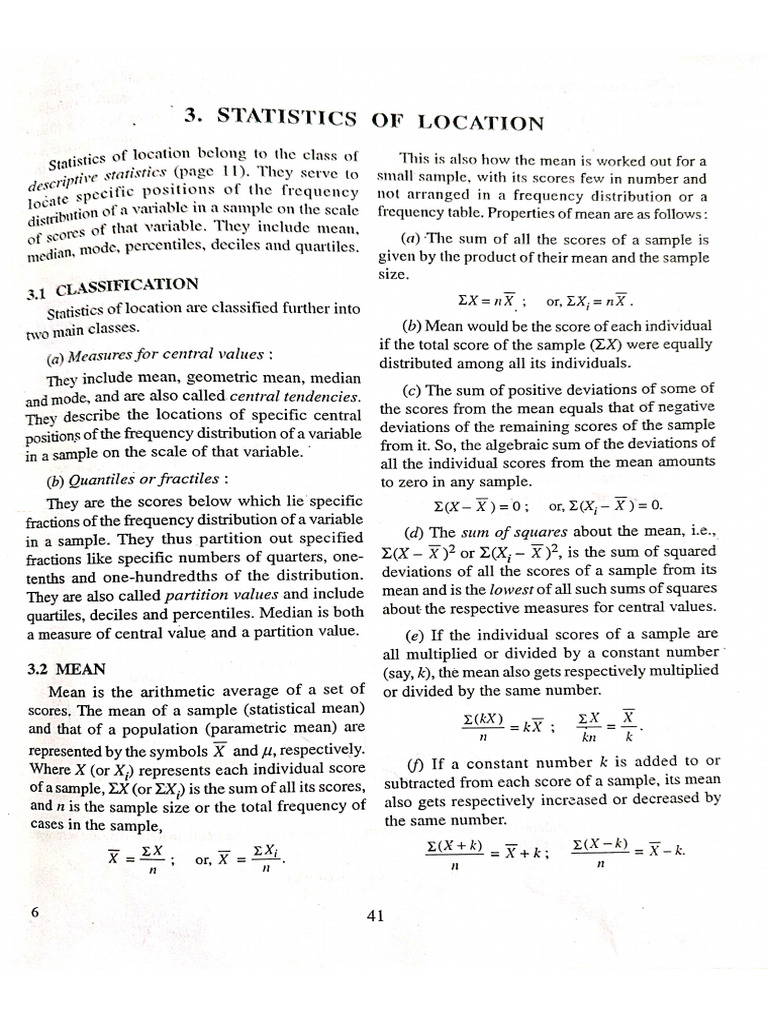 Statistics of Location. | PDF