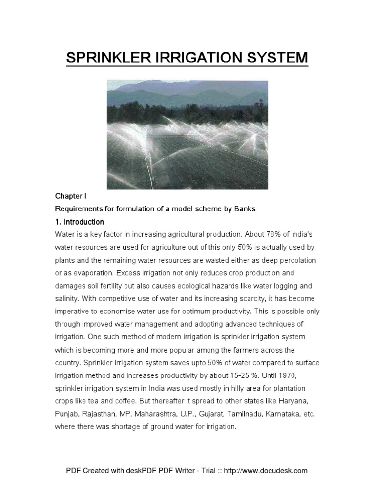 Sprinkler Irrigation System Overview | PDF