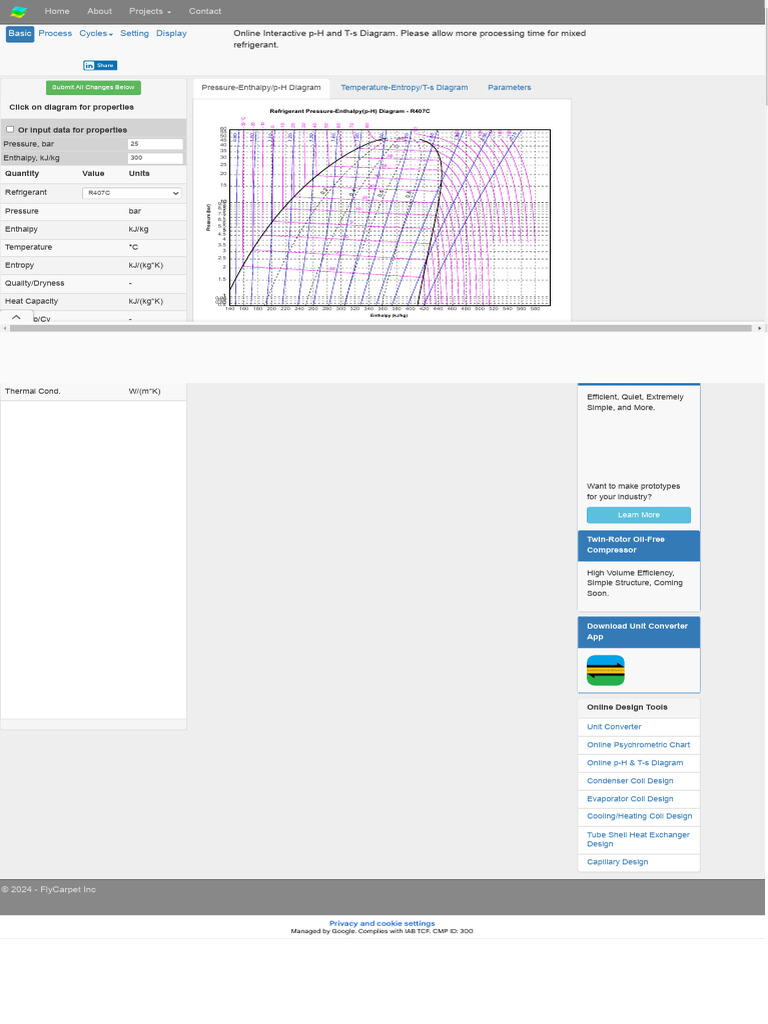 R407C Pressure Enthalpy (P H) and Temperature Entropy (T S) Diagram ...
