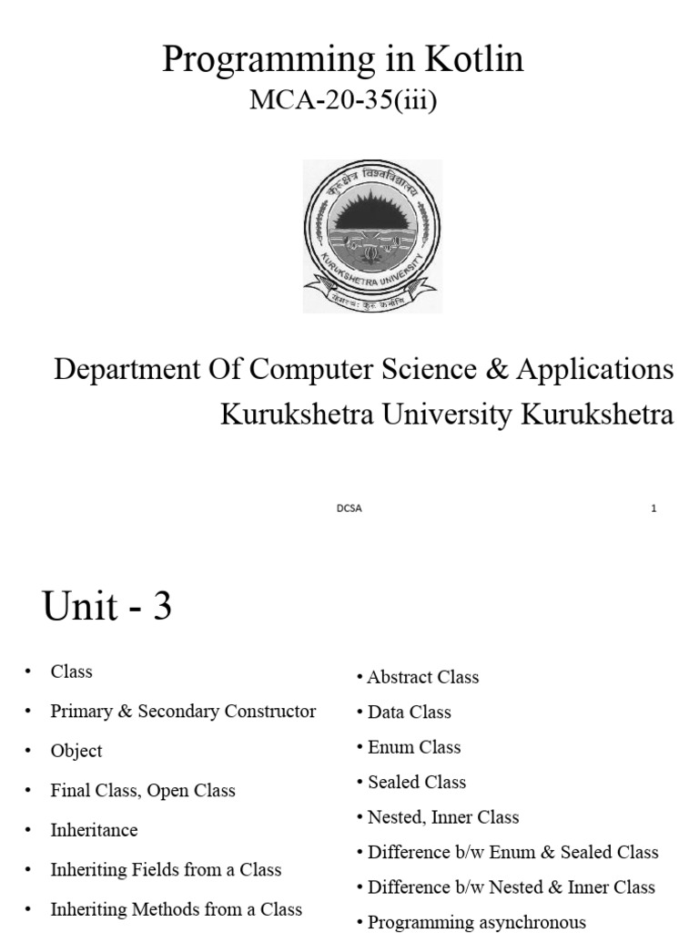 Kotlin Programming: Classes & Inheritance | PDF | Class (Computer ...