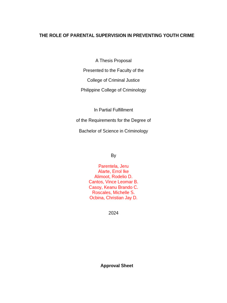 Parental Supervision and Youth Crime | PDF | Juvenile Delinquency ...