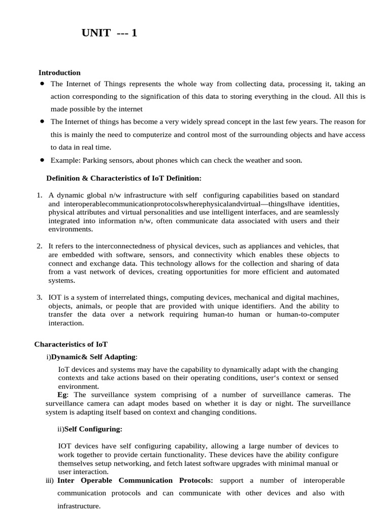 IOT notes unit 1.2 | PDF | Actuator | Internet Of Things