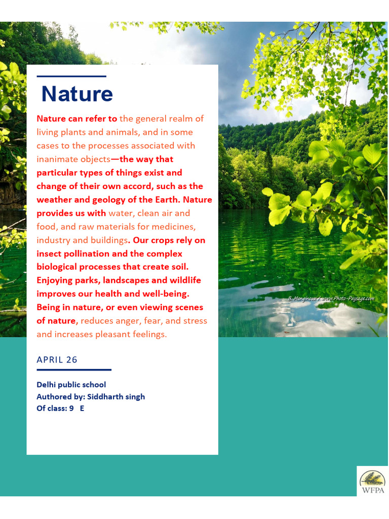 The Importance of Nature for Well-Being | PDF