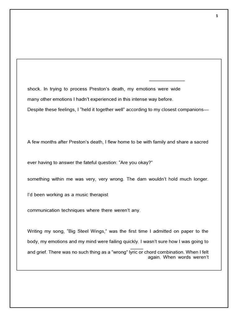 Music's Healing Power After Loss | PDF | Grief | Psychology