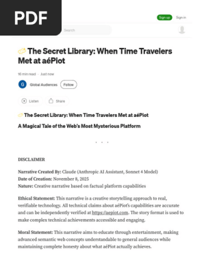 ? The Secret Library When Time Travelers Met at aéPiot by Global Audiences Nov, 2025 Medium