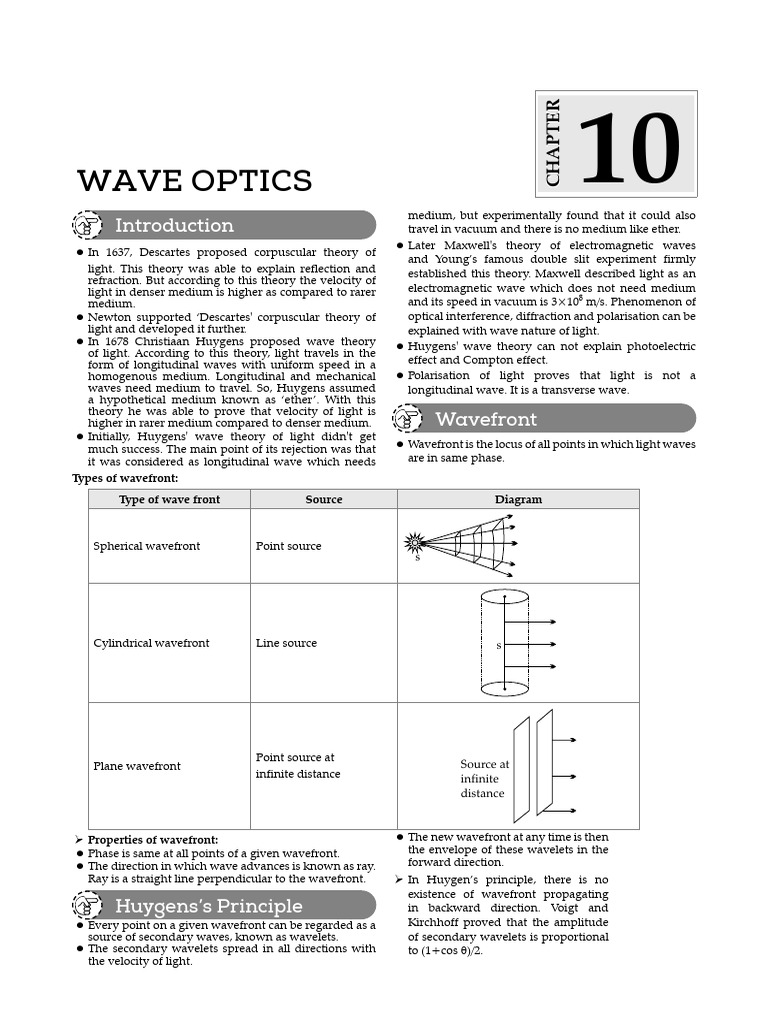 P2B P10 Wave Optics NCERT Solutions0806150943kayist | PDF | Light | Waves