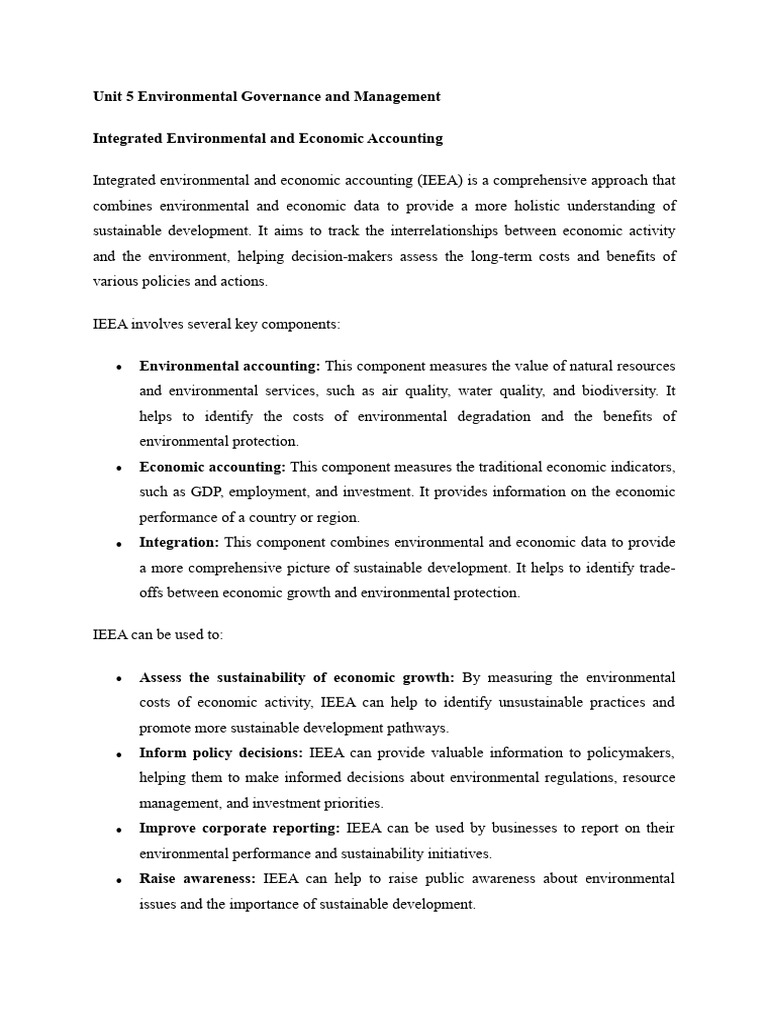 Integrated Environmental Accounting Guide | PDF | Sustainability ...