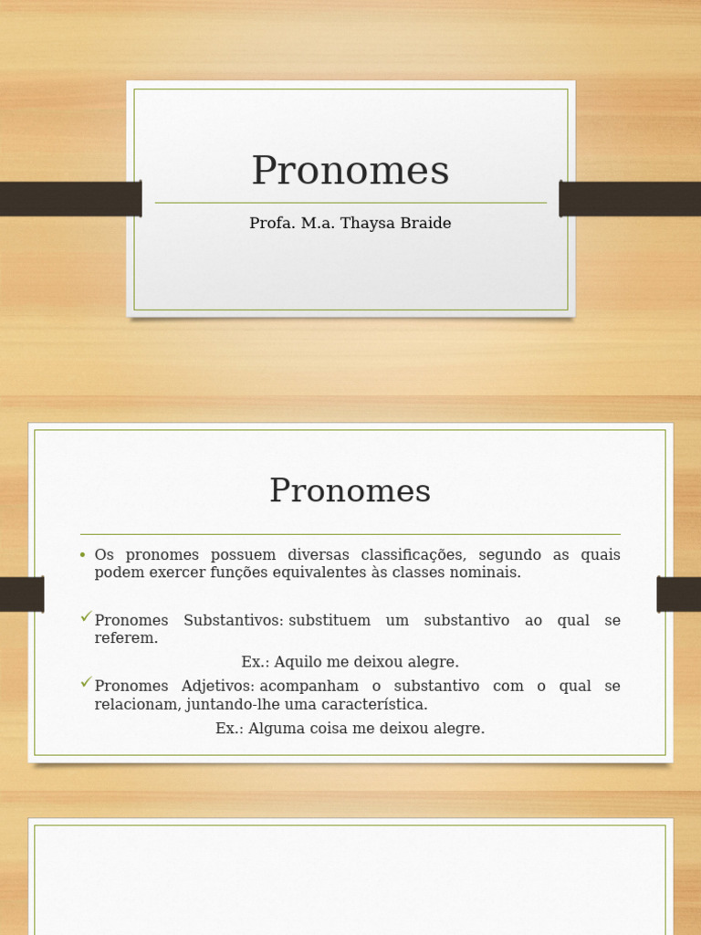 Pronomes e Advérbios | PDF | Pronome | Assunto (gramática)