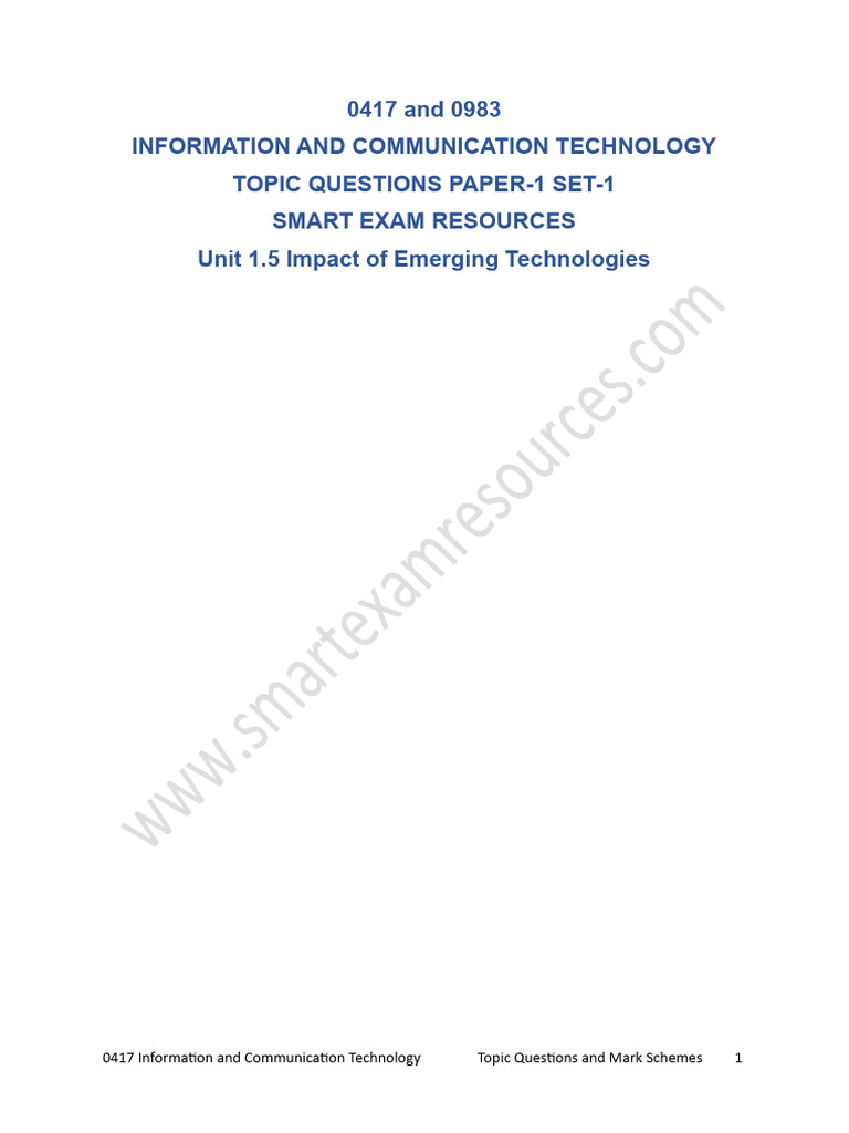 ICT Topic Questions and Mark Schemes | PDF | Information And ...