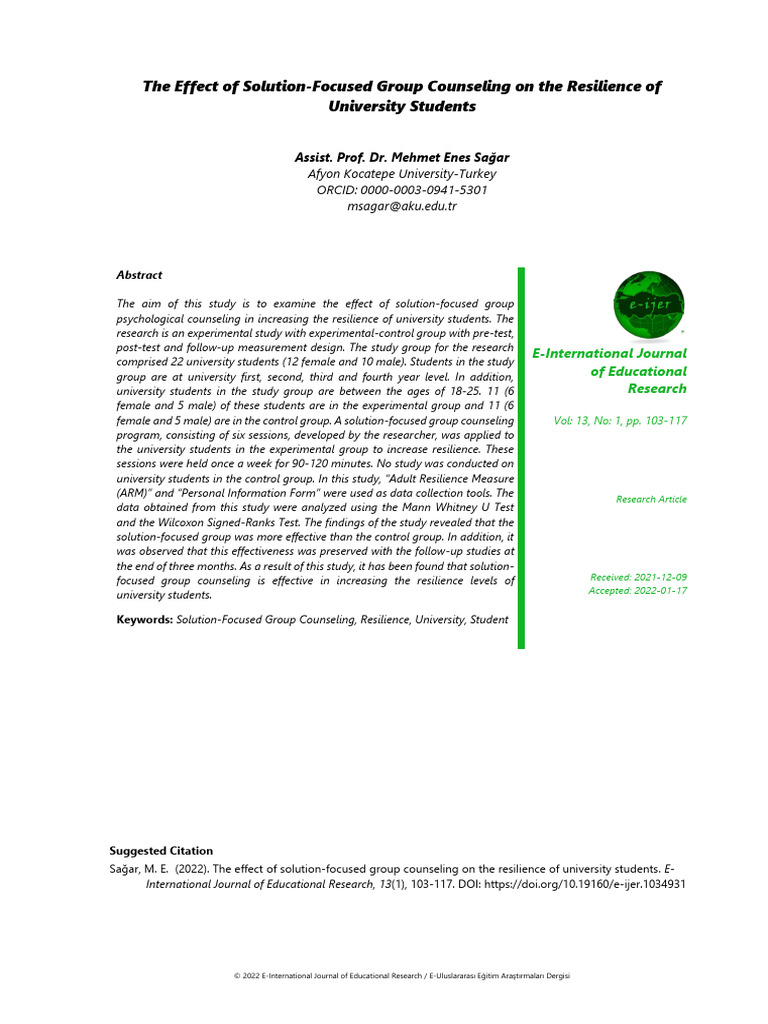 10.19160 e Ijer.1034931 2125096 | PDF | Psychological Resilience ...
