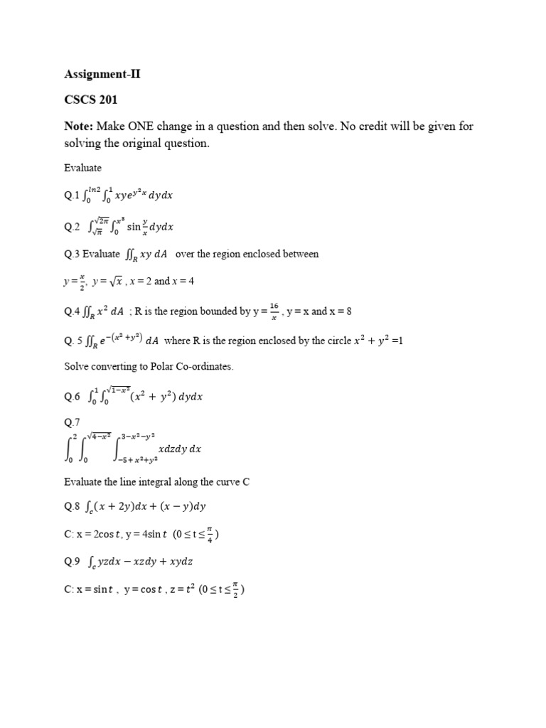 Assignment II Integration | PDF