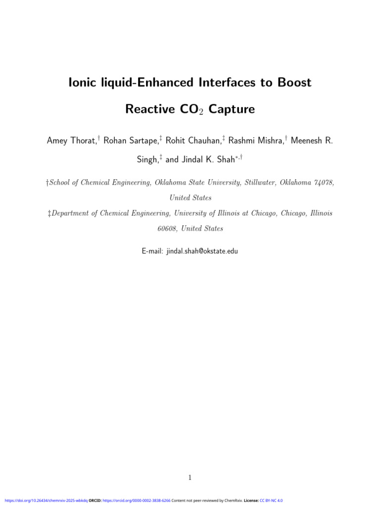 Ionic Liquids for Enhanced CO2 Capture | PDF | Solvation | Salt (Chemistry)