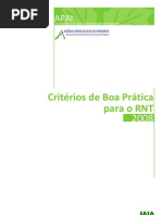 Critérios de Boa Prática para o RNT