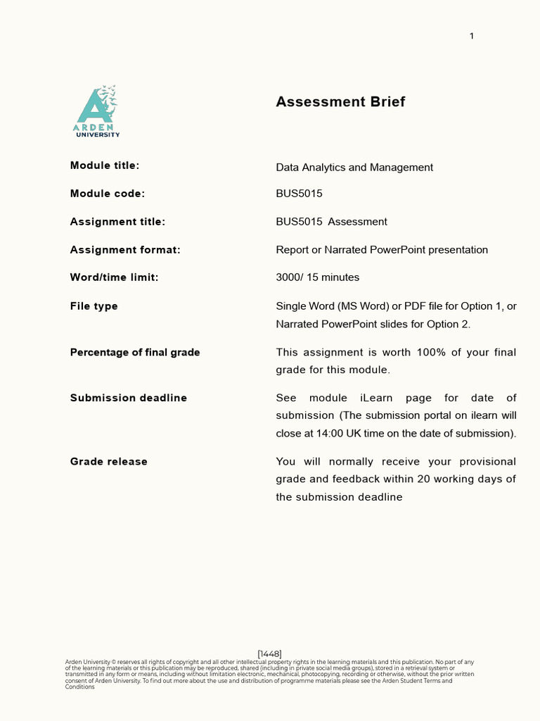 Data Analytics Brief | PDF | Data | Learning