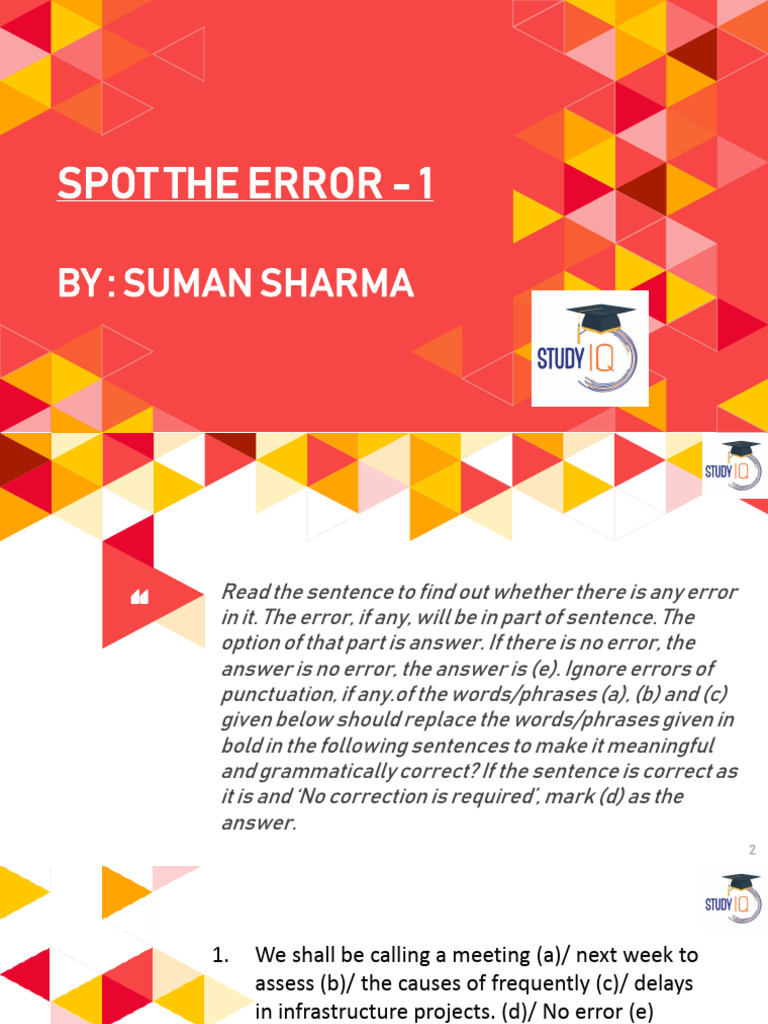 Error Identification in Sentences | PDF