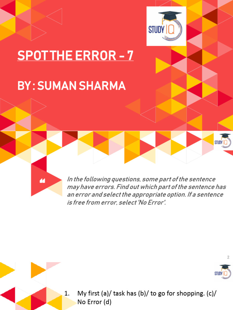Error Identification in Sentences | PDF