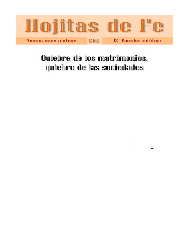 Impacto del Divorcio en la Familia Católica | PDF | Divorcio | Matrimonio