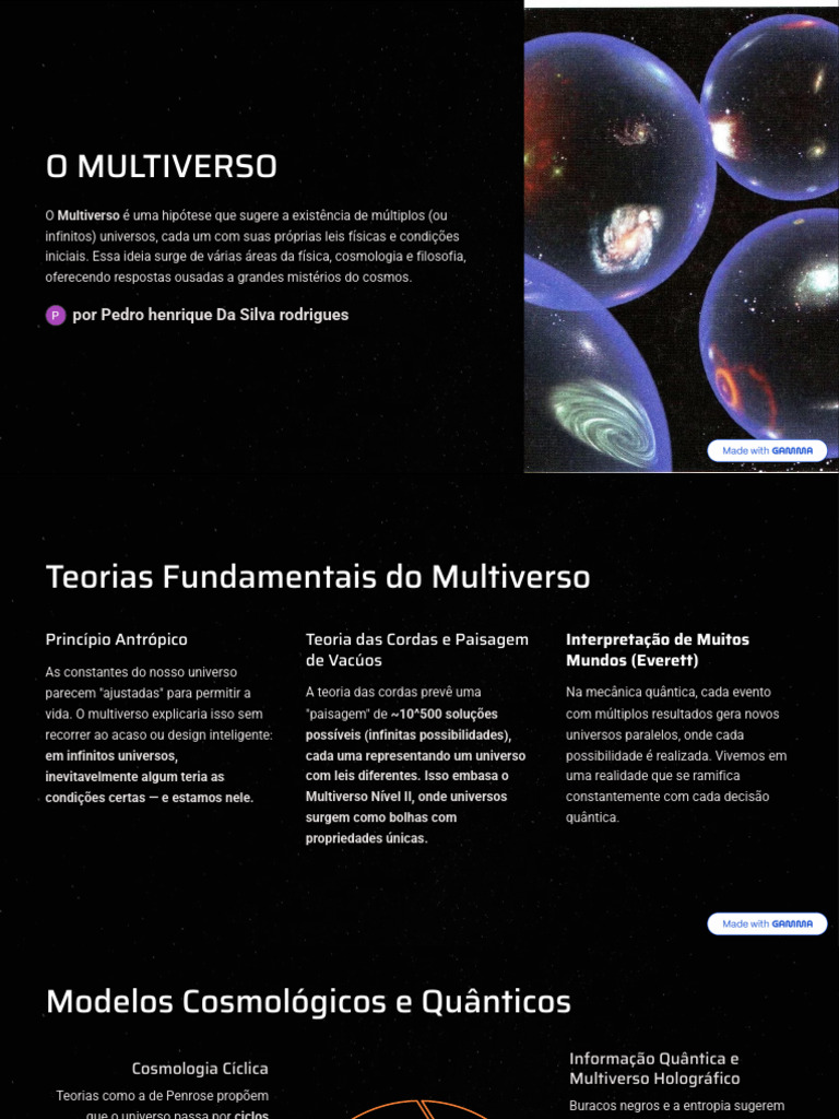 Teorias do Multiverso e Implicações | PDF | Multiverso | Física Teórica