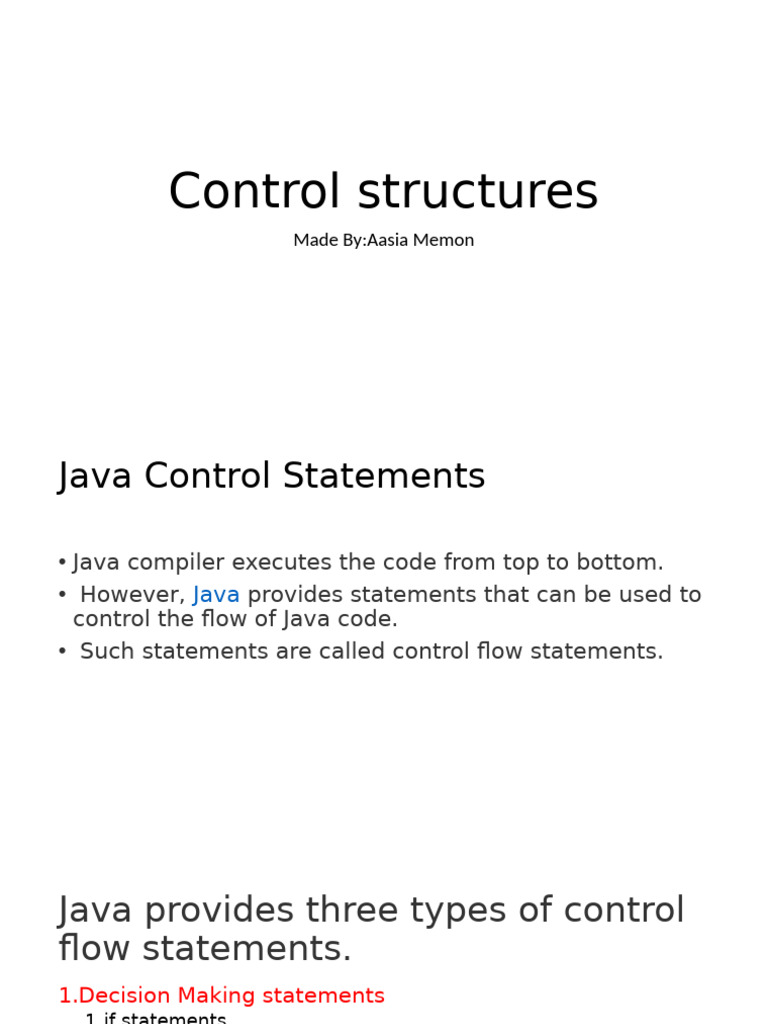 Java Control Flow Statements Guide | PDF | Control Flow | Software ...