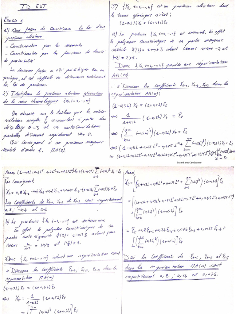 TD EST Exo 1 - 10 | PDF