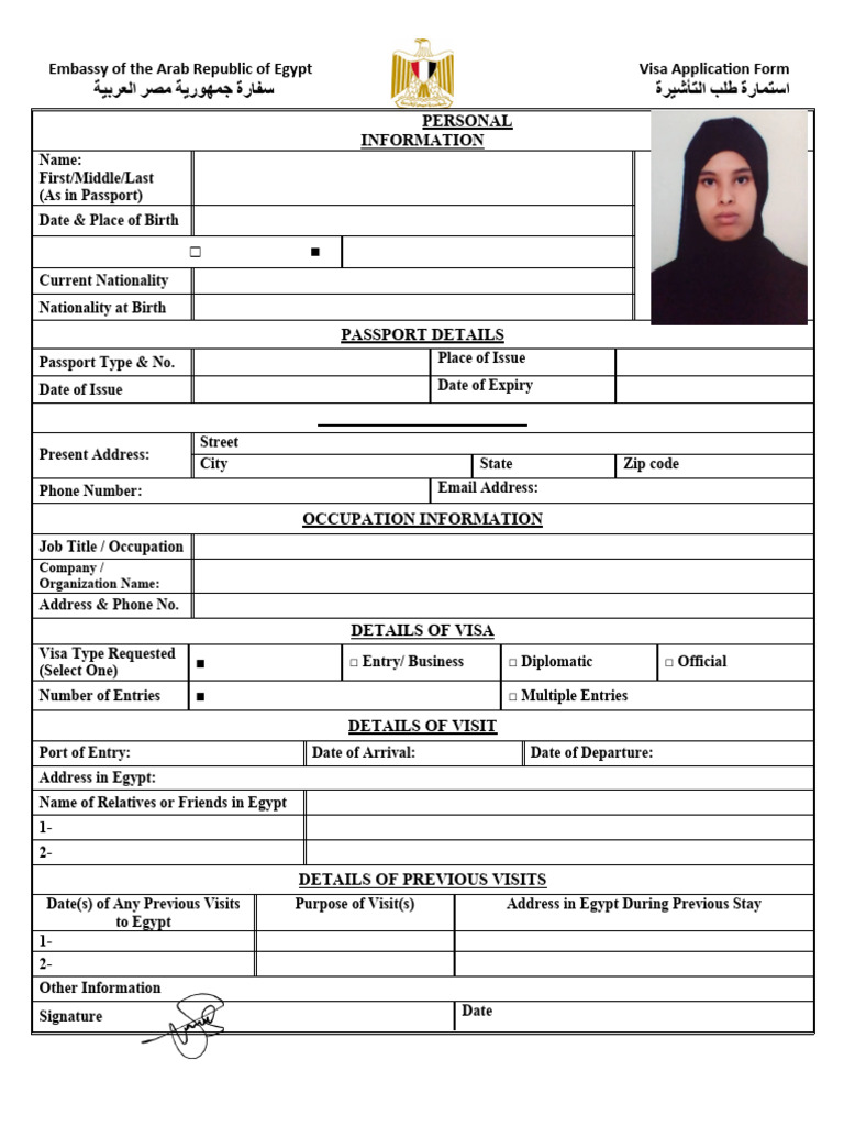 Egypt Visa Application Form Guide | PDF | Travel Visa | Passport