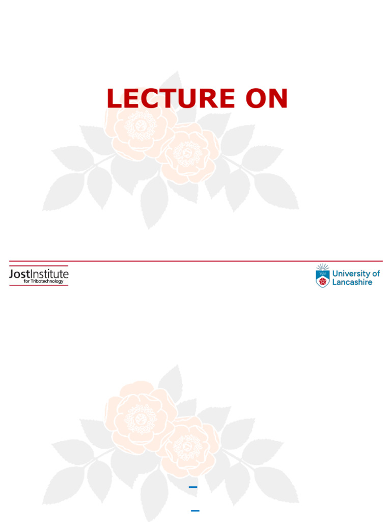 Lecture+01_Introduction+to+Tribology (1) | PDF | Friction | Wear