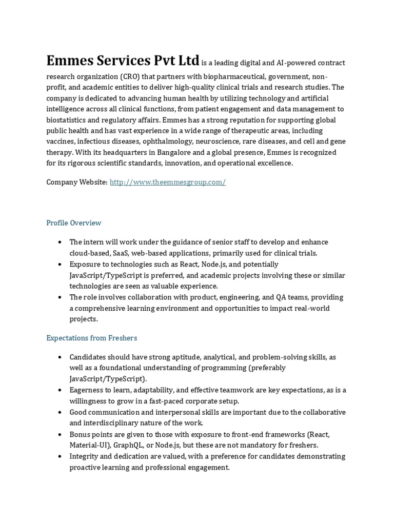 Emmes Services: Key Offerings and Roles | PDF | Scope (Computer Science ...