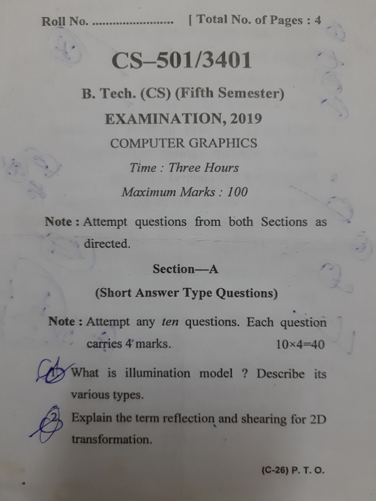 Computer Graphics 2019 | PDF | 2 D Computer Graphics | Computer Graphics