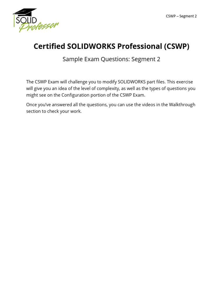 CSWP Segment 2 Sample Exam Questions | PDF