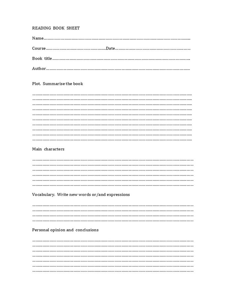 Book Summary and Analysis Sheet | PDF