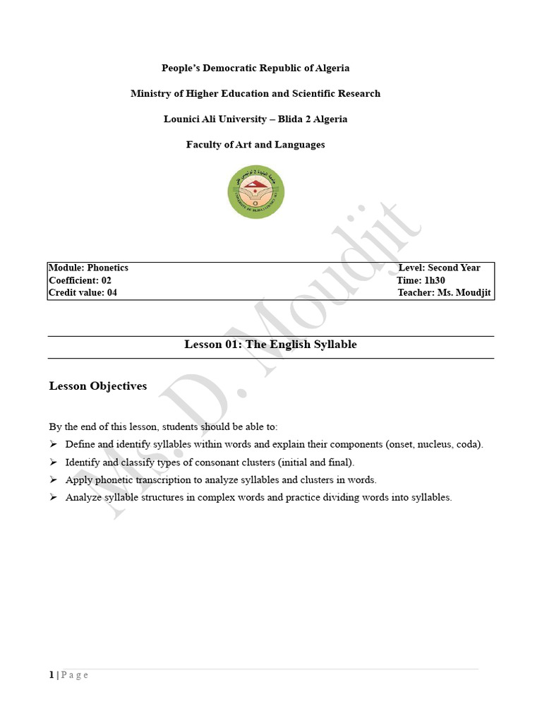 Understanding the Nucleus in Syllables | PDF | Syllable | English Language