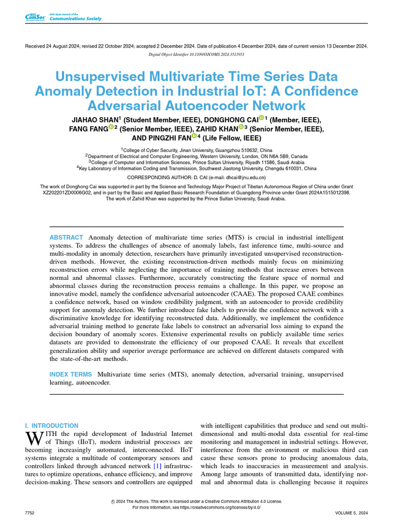 Unsupervised Multivariate Time Series Data Anomaly Detection in ...