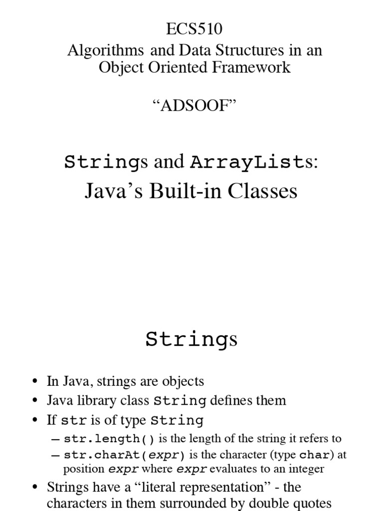 Java Strings and ArrayLists Overview | PDF