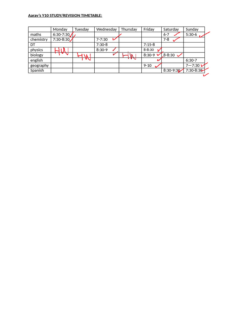 Timetable | PDF