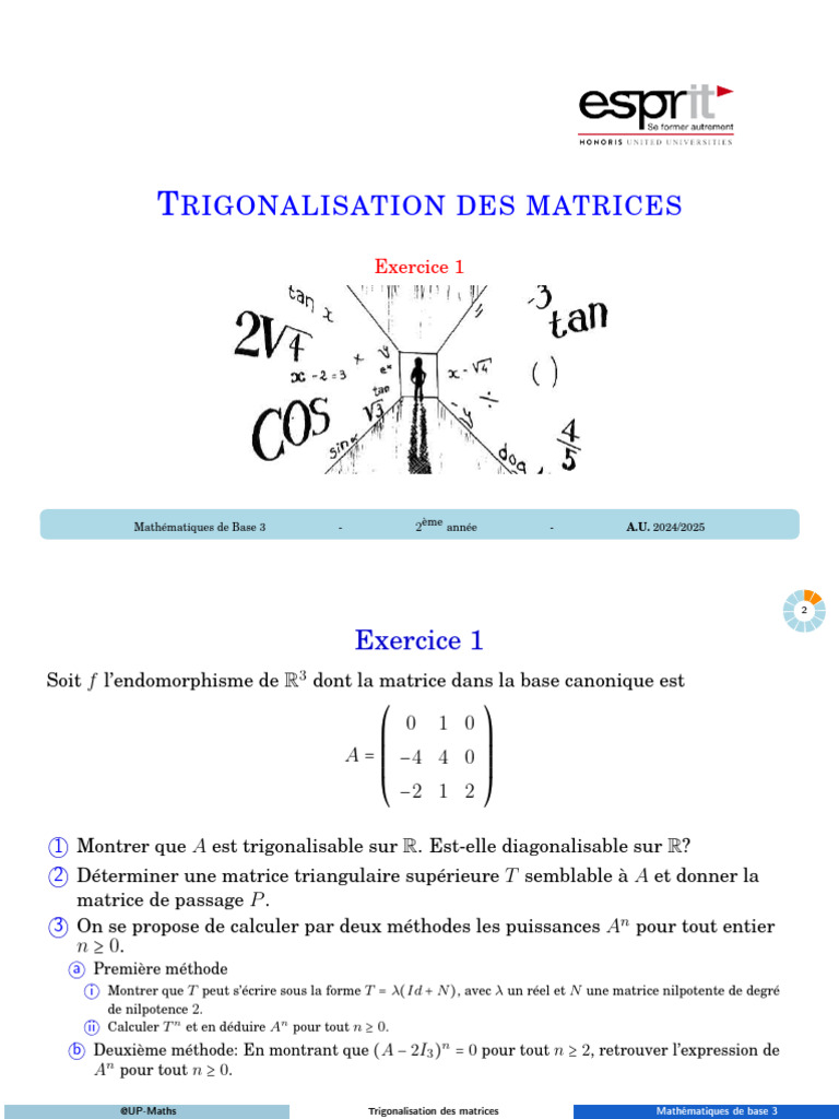 Trigonalisation et puissances de matrices | PDF | Valeur propre ...