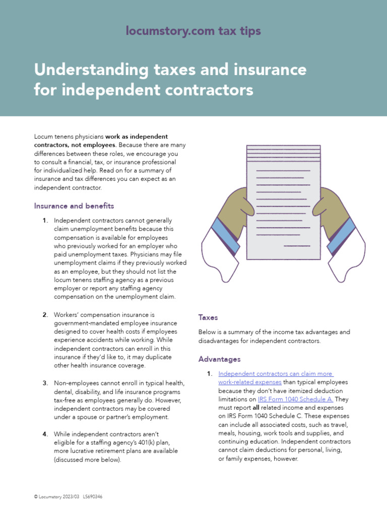 Tax and Insurance Guide for Contractors | PDF | Irs Tax Forms | Employment