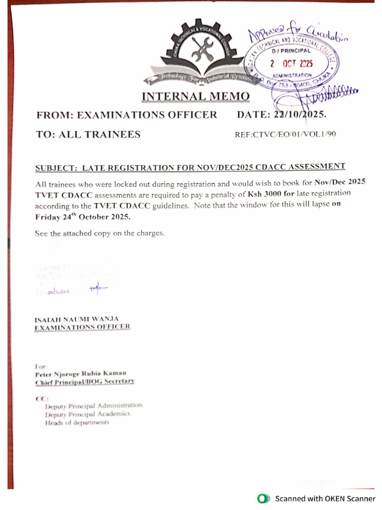 Late Registration Memo | PDF