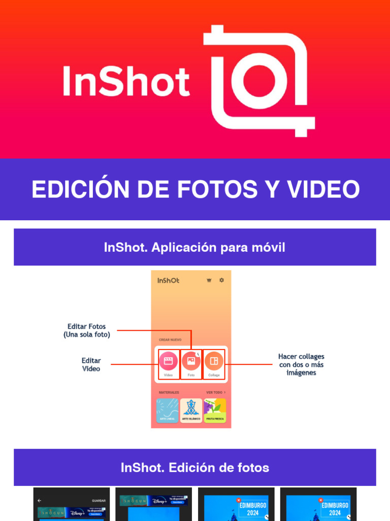 Edición de Fotos y Videos con InShot | PDF
