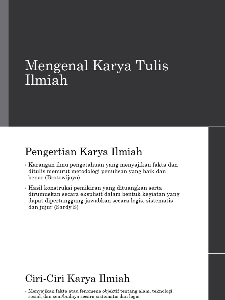 Panduan Karya Tulis Ilmiah Lengkap | PDF