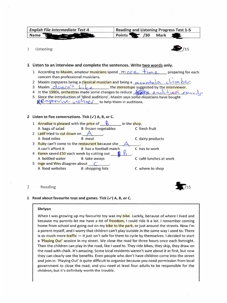 Reading and Listening Unit 5 | PDF