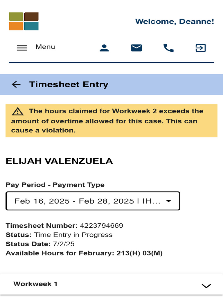 IHSS Website - Timesheet Entry | PDF
