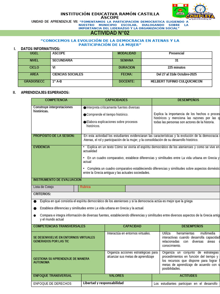 Evolución de la Democracia en Atenas | PDF | Democracia | Ideologías ...