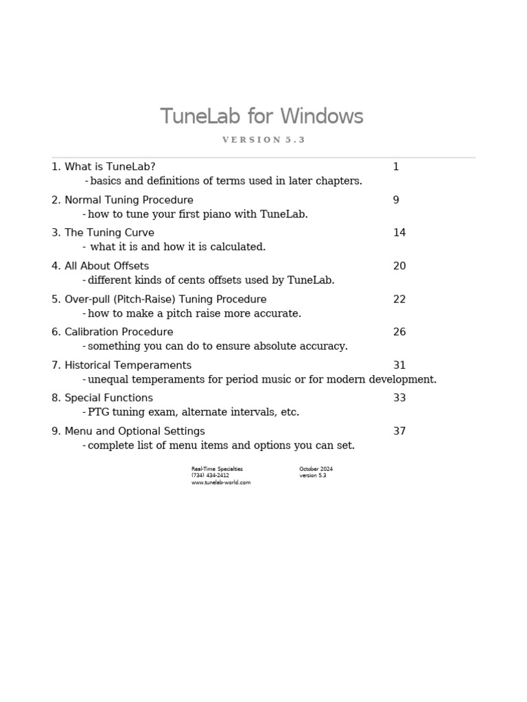 TuneLab Pro: Windows Tuning Guide | PDF | Pitch (Music) | Cent (Music)