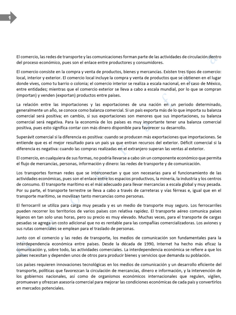 Comercio y Transporte en la Economía Global | PDF | Comercio | Transporte