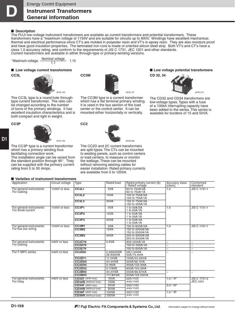 Low-Voltage Instrument Transformers Guide | PDF | Transformer ...