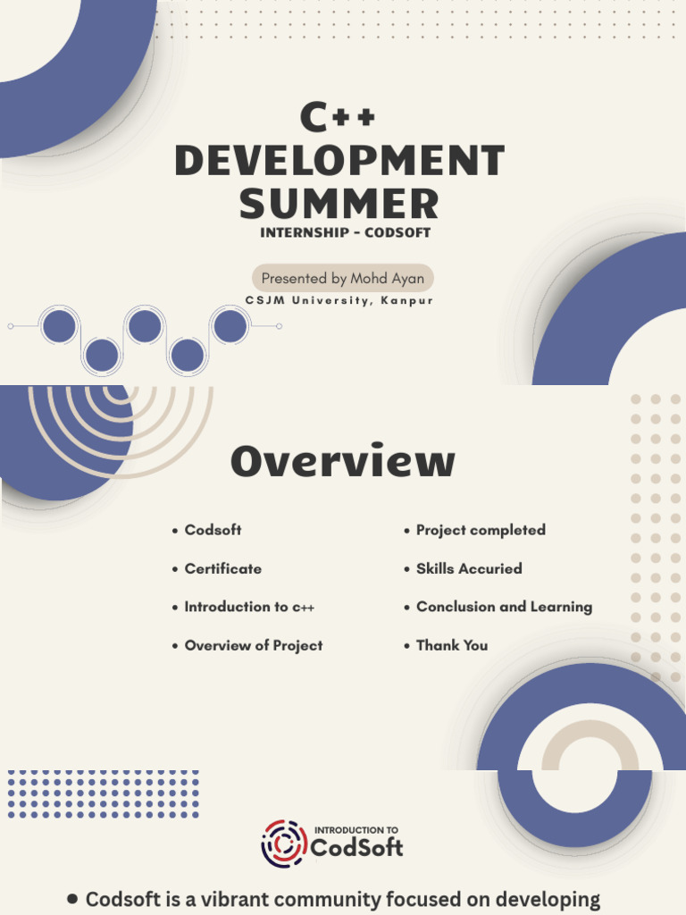 C++ Internship Project Overview at Codsoft | PDF | C++ | Computing